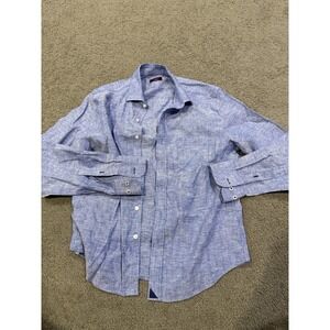 Untuckit Men's Button Down Dress Shirt Long Sleeve Blue Men's Size Small